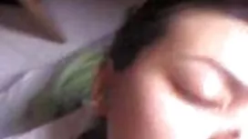 可愛在萬聖節時扮演光頭大男人的臉頰